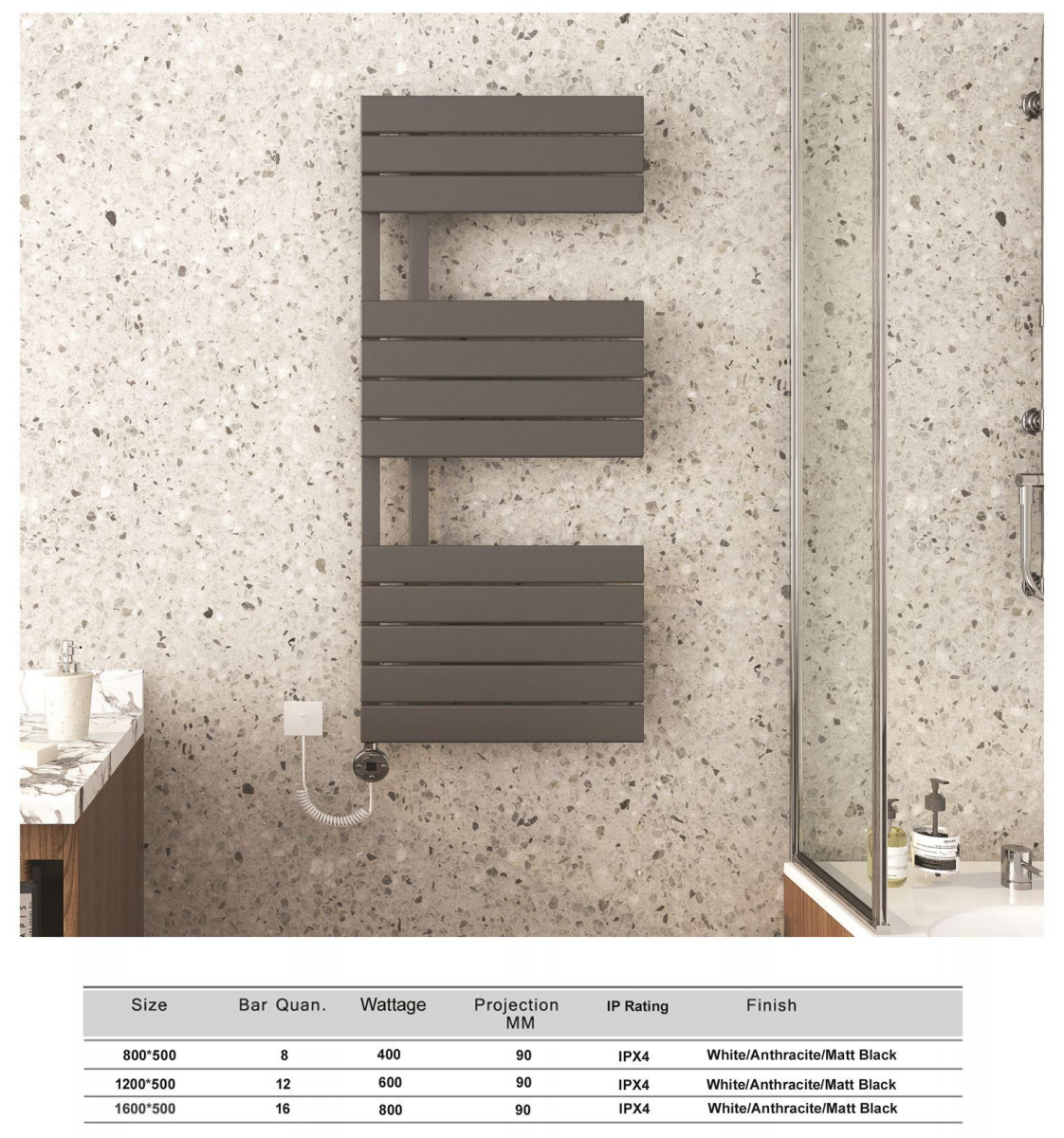 Electric Aluminium Towel Radiator-EALR08