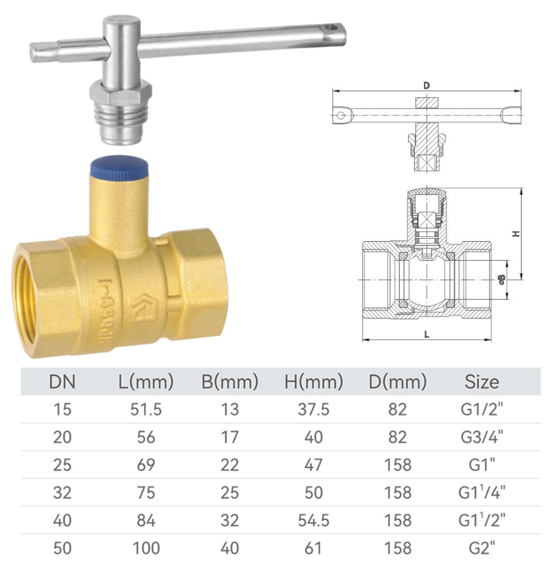  AC-C2320 Brass lock ball valve