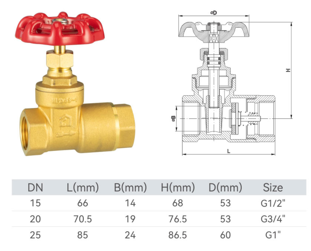 AC-C1040 Brass check gate valve (full bore)