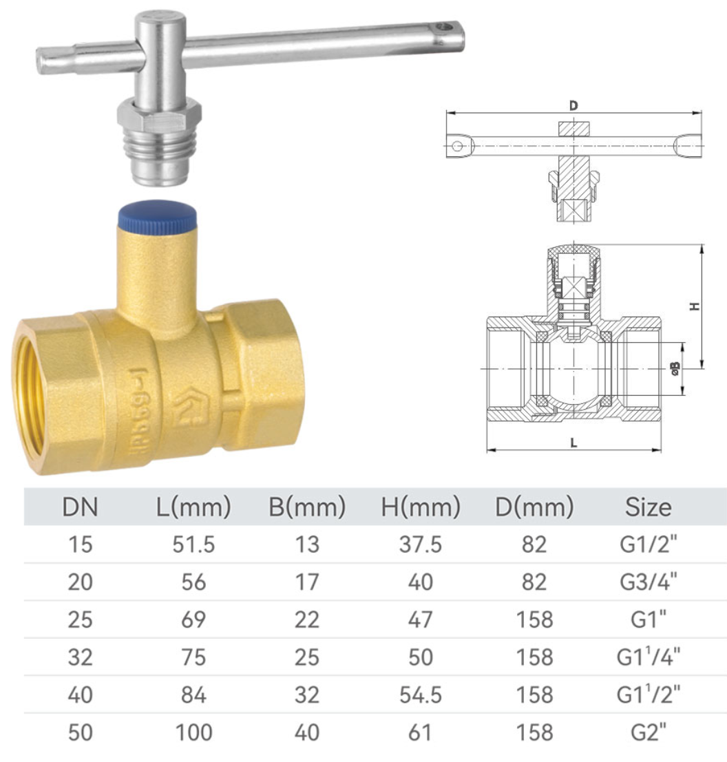 AC-C2320 Brass lock ball valve