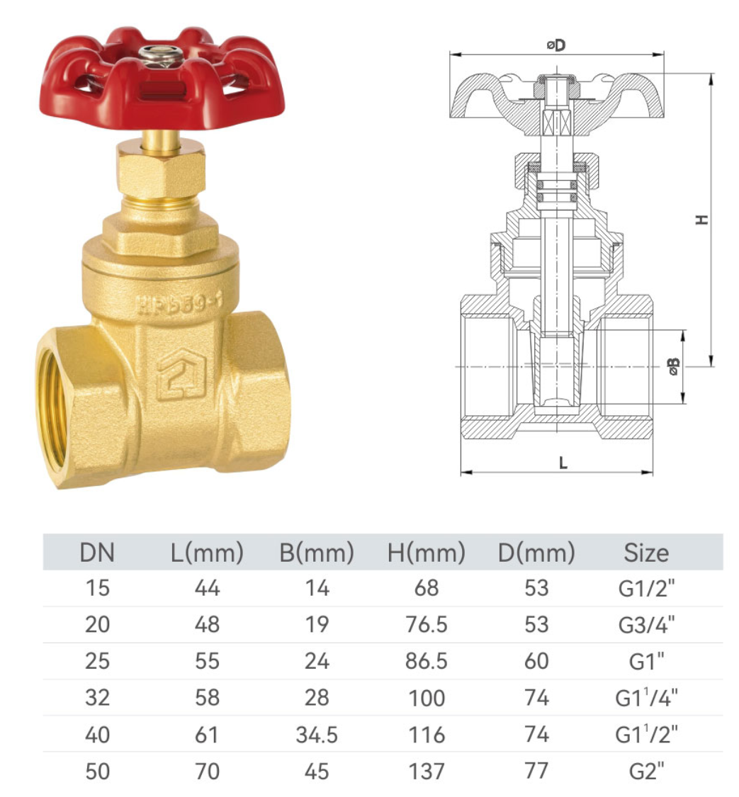 AC-C1010 Brass gate valve (full bore)