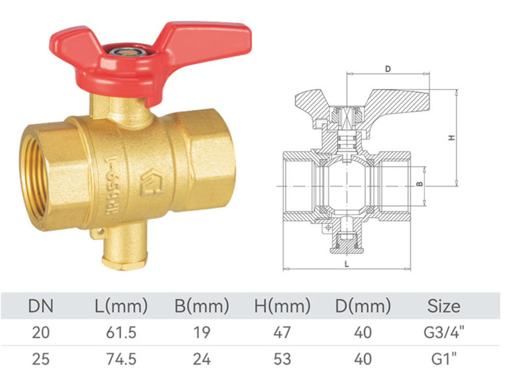 AC-C2170 Brass temperature ball valve (full bore)